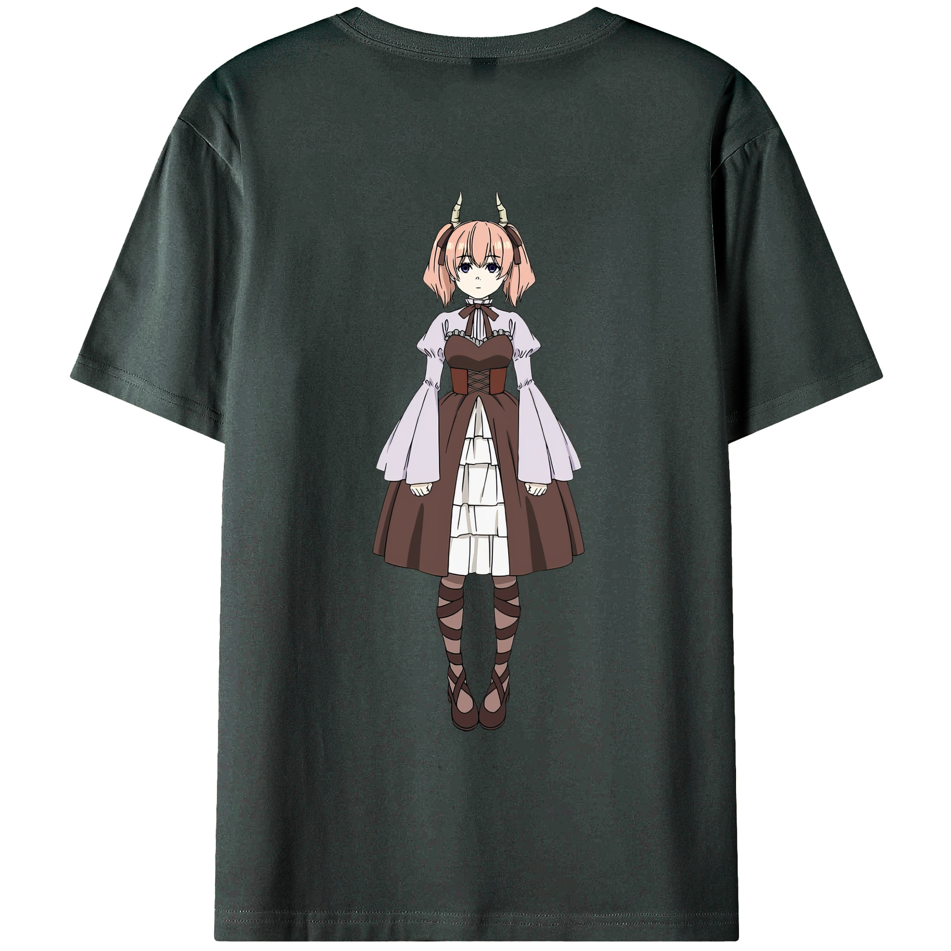 （画像用） 葬送のフリーレン Frieren 綿100％ メンズ半袖Tシャツ（バックプリント） 通気性